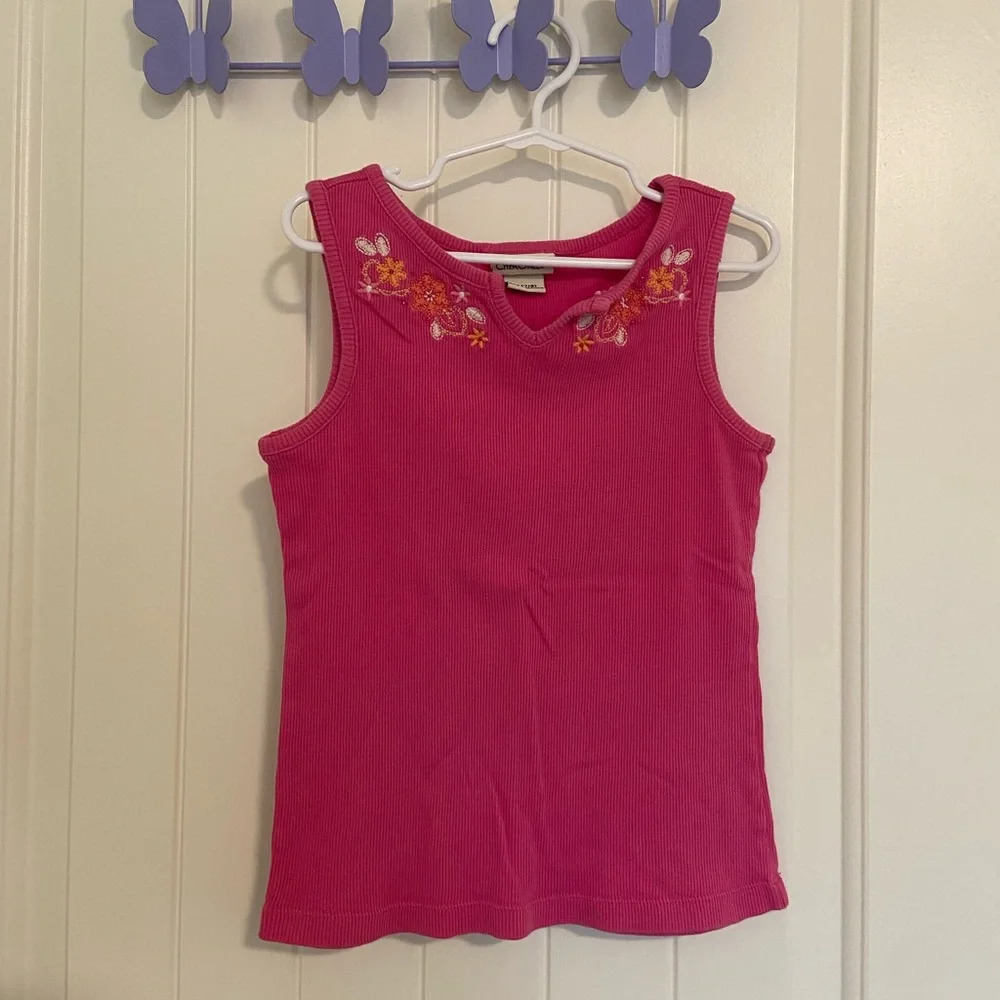 Cherokee girl’s embroidered‎ neckline tank top — size 7/8